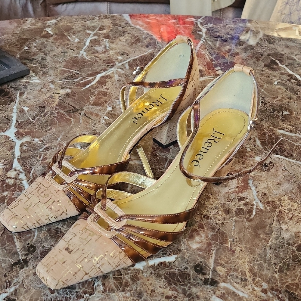 J.Renee Tan and Brown Strappy Heels